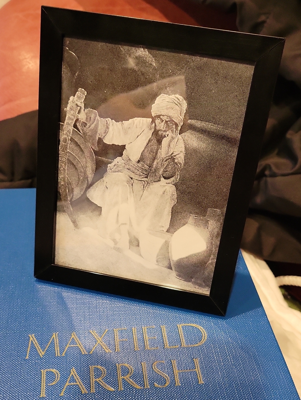 Maxfield Parrish," Arabian Nights" In 4 X 5 In.New Black Frame,w/ Hanger/Easel